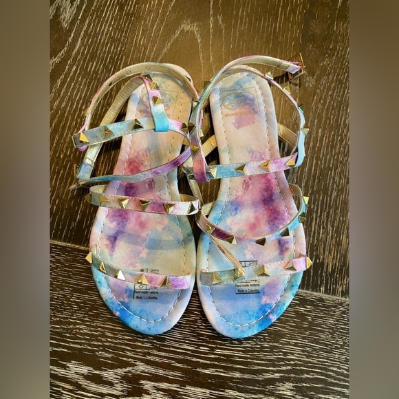 New** Studied Ankle-Strap Sandals in cotton candy tie dye Size 7 - Picture 7 of 10